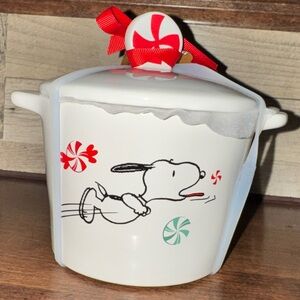 🥰 Snoopy Rae Dunn Canister Charlie Brown Peanuts Peppermint Dreams Christmas New